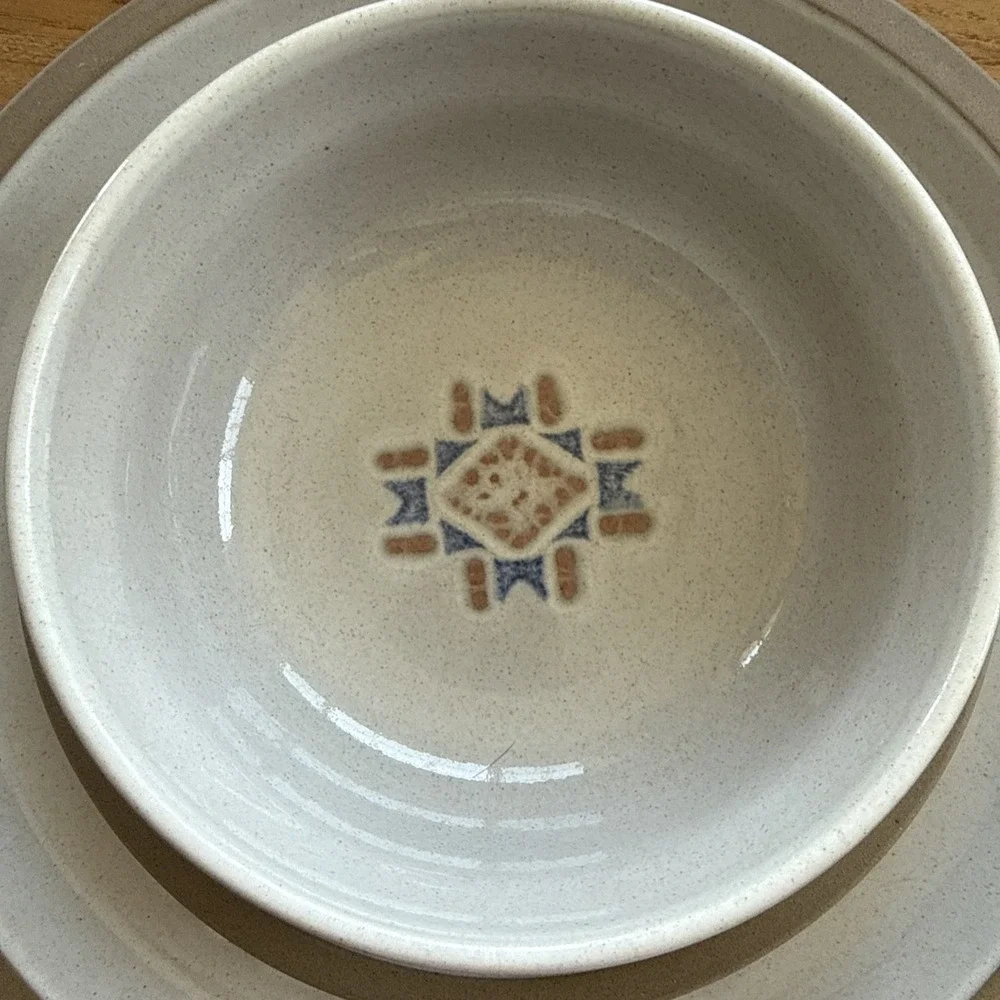 Vintage 18 Pieces Midwinter Stonehenge Marin Dinner/Bread Plates and Bowls Set 6